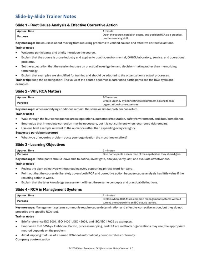 Instructor Guide preview page