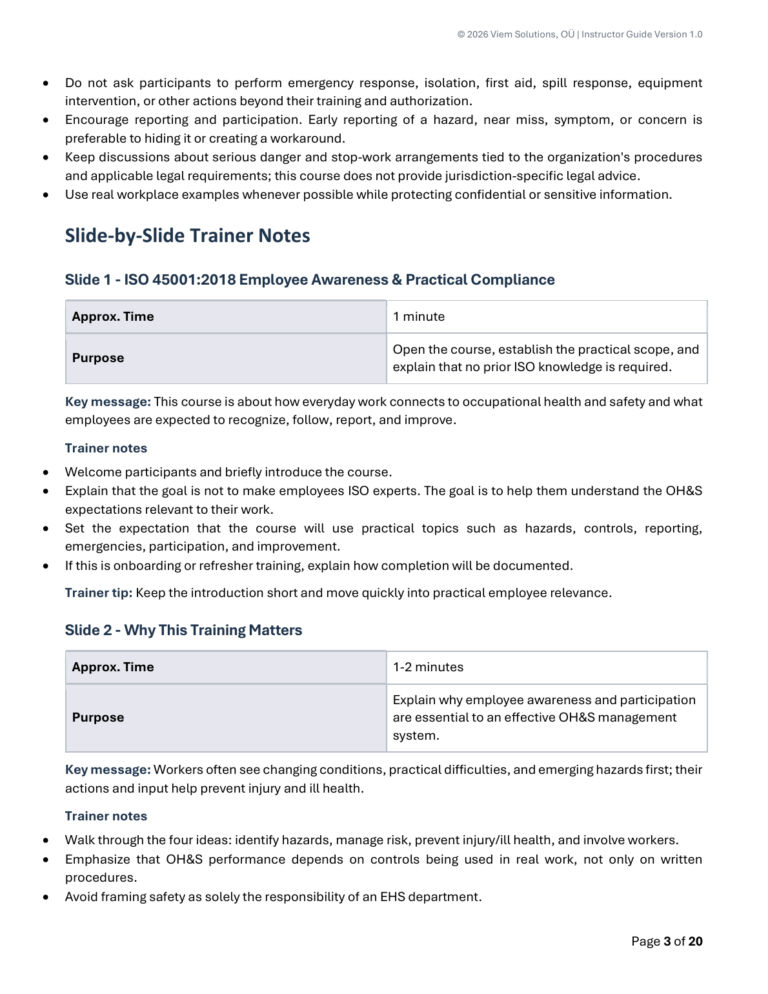 Instructor Guide preview page