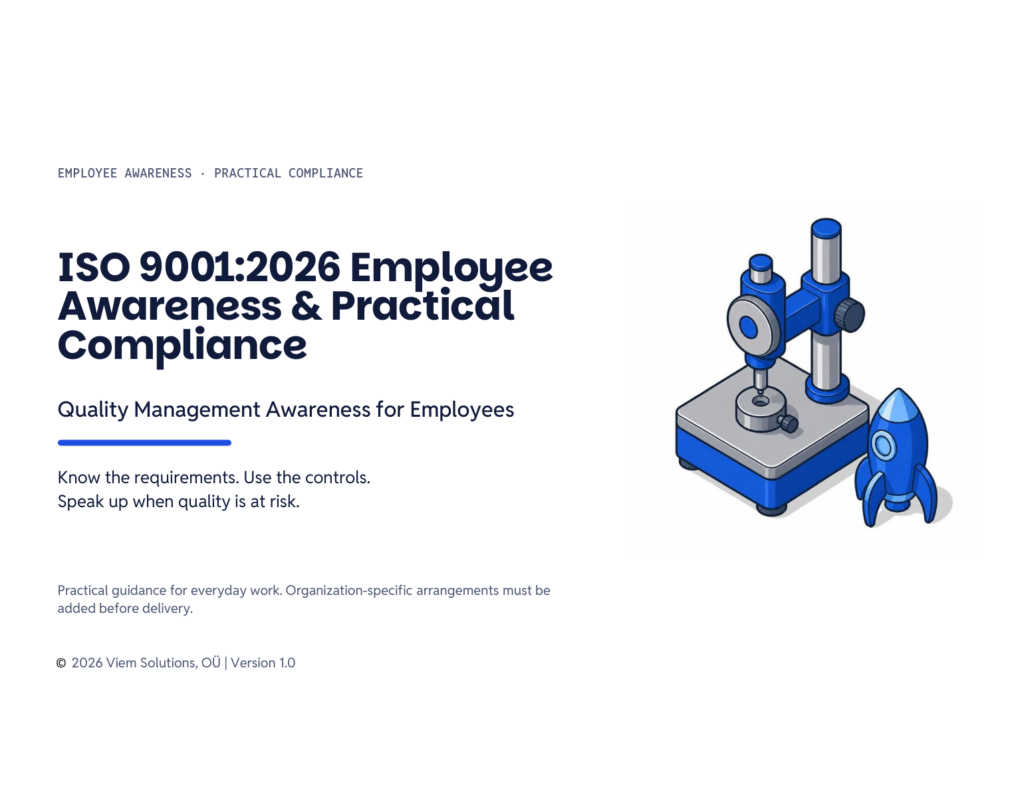 ISO 9001:2026 Employee Awareness & Practical Compliance — title slide